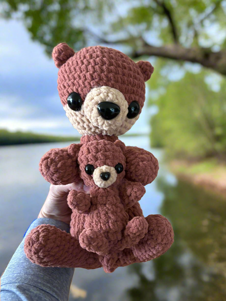Crochet Otter with baby