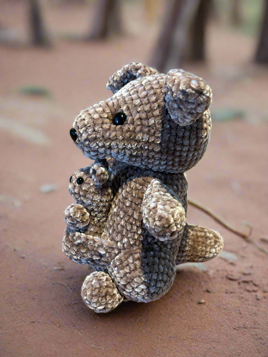 Crochet Kangaroo and Baby Roo