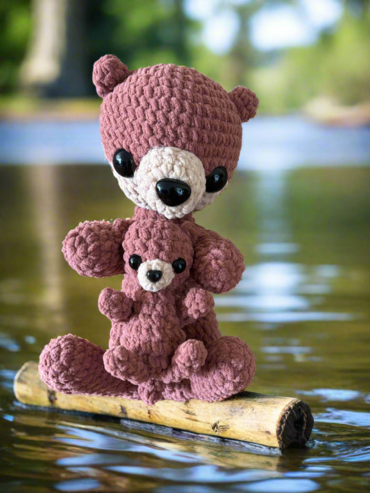 Crochet Otter with baby
