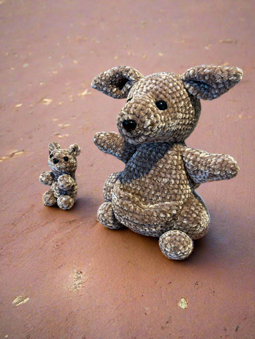 Crochet Kangaroo and Baby Roo
