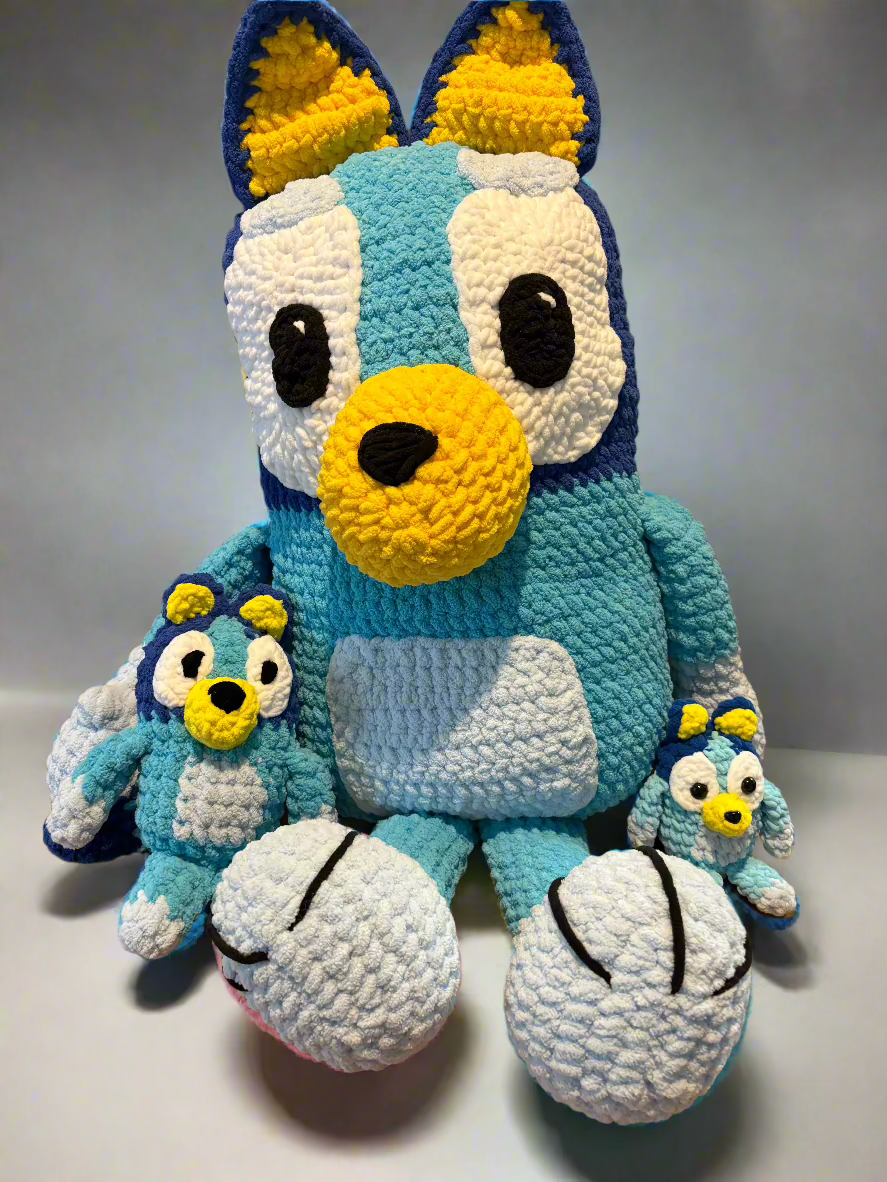 Crochet Blue and Orange Dogs