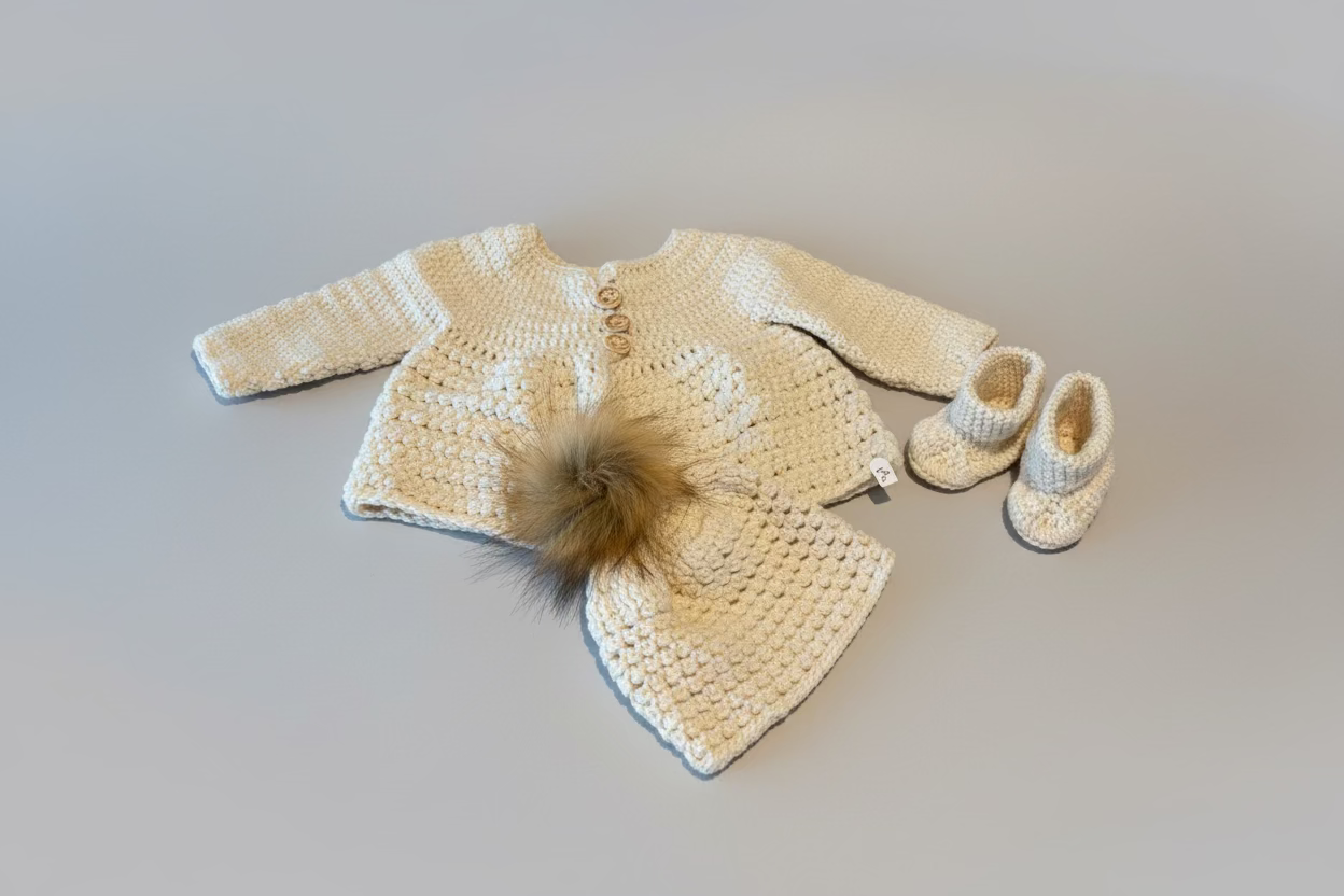 Crochet Baby Set (Hat, Booties, and Cardigan)